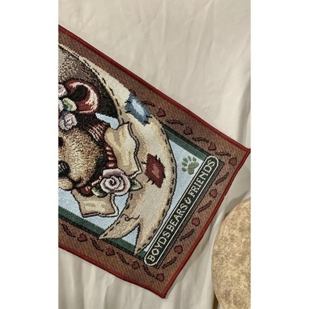 Boyds Bears Best Friends Afternoon Tea Tapestry Wall Hanging Bell Pull 7.5